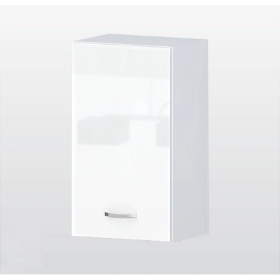 Голд - Аполо Горен кухненски шкаф с 1 врата и рафт Алис g69 45 см бял гланц