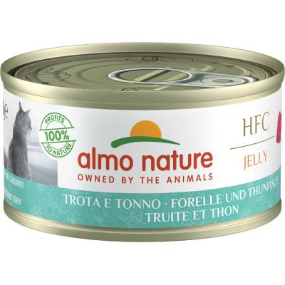 Almo Nature HFC Natural pstruh a tuniak v želé 24 x 70 g