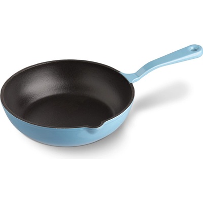 Český smalt GOURMETINA Litinová smaltovaná pánev TEREZA Košilově modrá/black edition 21 cm