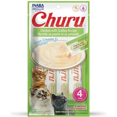 Inaba Churu Pyré cat Kura s hrebenatkou 4 tuby 56 g