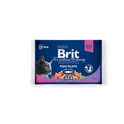 Brit Premium Cat Delicate Fillets in Gravy Cod fish, Salmon and Trout 4 x 100 g