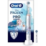 Oral-B Pro Junior Frozen Electric Toothbrush for children aged 6 and up, 2 replacement brush heads, 360° pressure control, 2 cleaning modes including sensitive for dental care, soft bristles, white - 8006540