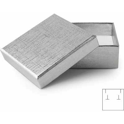 Darčeková krabička na šperk strieborná 57x57x23mm - 1 ks