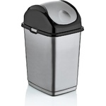 Dünya Plastik DUNYA-Кош с люлеещ капак 35lt. СИВО/ЧЕРНО (09404) (0151422)