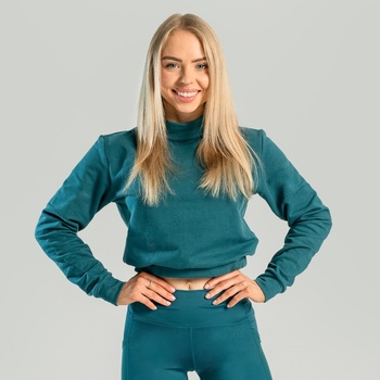 GymBeam STRIX Дамска блуза с висока яка Essential Deep Teal XL