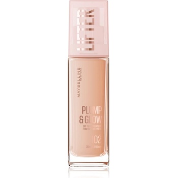 Maybelline new york Lifter Plump & Glow озаряващ фон дьо тен за естествен вид цвят 102 30ml