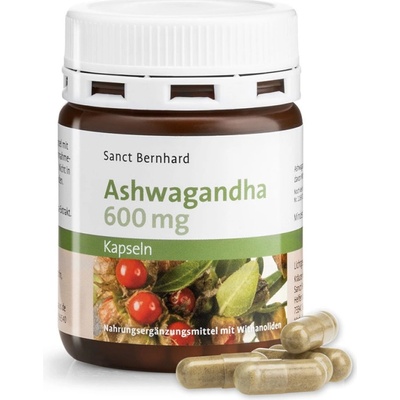 Sanct Bernhard Ashwagandha Indický ženšen 600 mg 15 mg withanolidů 60 kapsúl