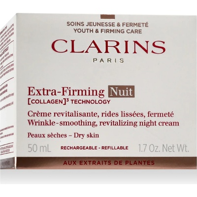 Clarins Extra-Firming Nuit Wrinkle Smoothing Revitalizing Night Cream Нощен крем за лице за жени Зар опция За суха кожа, за многократно пълнене
