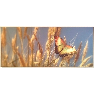 Bondecor Obraz na plátně v rámu "Butterfly gold" 134x59cm