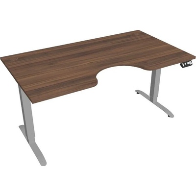 Hobis Office Pro psací stůl Motion MS ERGO 2 Šířka: 160 cm, Barva desky: ořech, Barva kovu: šedá RAL 9006 Šířka 120-180 cm / 27 barevných variant