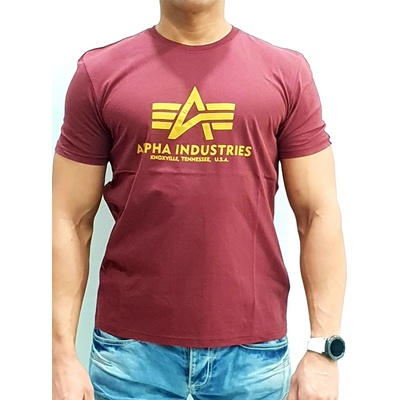 Alpha Industries Basic T-Shirt Burgundy tričko pánske bordová