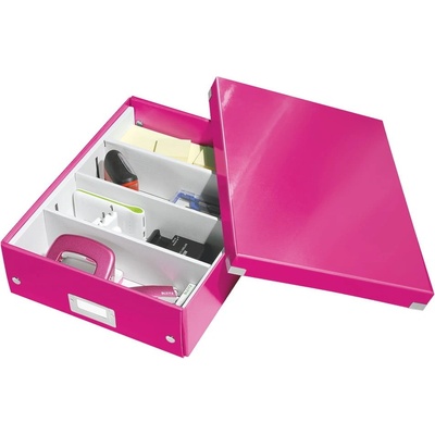 Leitz Organizační krabice Click & Store vel. M růžová