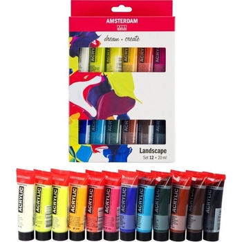 Amsterdam Landscape sada akrylových farieb 12 ks 20ml