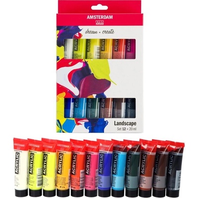 Amsterdam Landscape sada akrylových farieb 12 ks 20ml