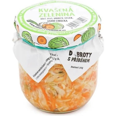 DOBROTYSPRIBEHEM.CZ Kvašená zelenina PICKLES - ZELÍ MRKEV CELER CIBULKA 340 g – Zboží Dáma