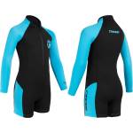 CRESSI Shorty 2mm children's wetsuit - children's swimming suit with UV, cold protection, jellyfish protection - swimming suit for girls and boys - black/blue - 13/14 years - XDG006208 (XDG006208)