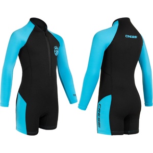 CRESSI Shorty 2mm children's wetsuit - children's swimming suit with UV, cold protection, jellyfish protection - swimming suit for girls and boys - black/blue - 13/14 years - XDG006208 (XDG006208)