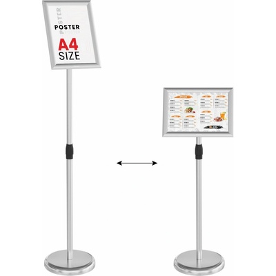 Reklamný stojan A4 so strieborným hliníkovým rámom - MENU