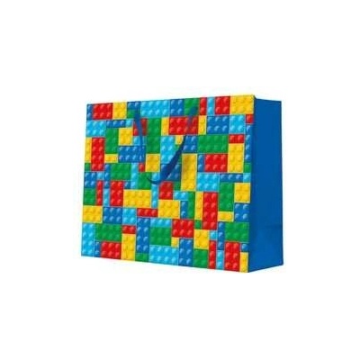 Darčeková taška horizontálna - Colorful Bricks 33,5x13x26,5 cm