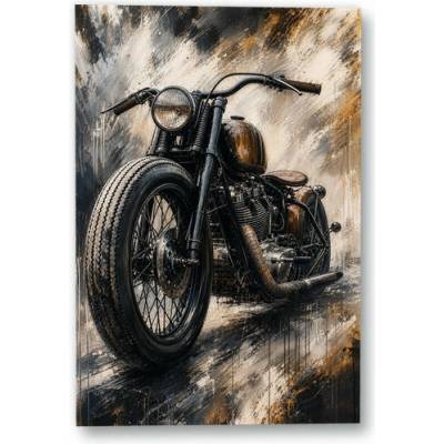 Plakát – Klasický motocykl v abstraktních tazích Bez rámu Ano Bez rámu 90 × 135 cm
