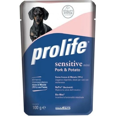 Zoodiaco Prolife Sensitive Adult Mini vepřové a brambory 100 g