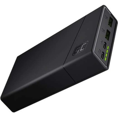 Green Cell Power Bank PowerPlay20 20000 mAh - външна батерия с 2xUSB и 2xUSB-C изхода и технология за бързо зареждане (черен)