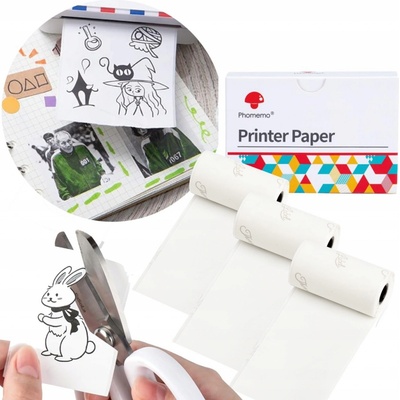 Biely samolepiaci papier pre Phomemo M02 50 mm x 3,5 m nálepky (10y)