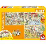 Schmidt Spiele Детски пъзел Schmidt от 3 x 48 части - Забавление в зоопарка (56582) - ozone