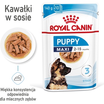 Royal Canin Maxi Puppy 10x140g мокра храна в сос за кученца до 15 месеца, големи породи
