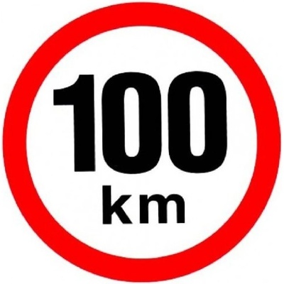 Reflexná samolepka rýchlosť 100 km, priemer 150 mm