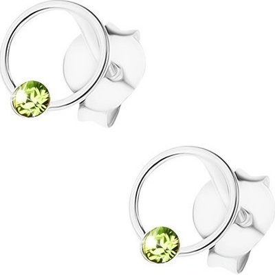 Šperky eshop puzetky kroužek světle zelený krystalek Swarovski I32.21