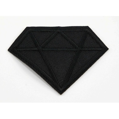 Nažehľovacia záplata - diamant - 6 x 4,5 cm - čierna