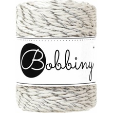 Bobbiny 3PLY Macramé Rope 3 mm 50 m Silver Twist Špagát