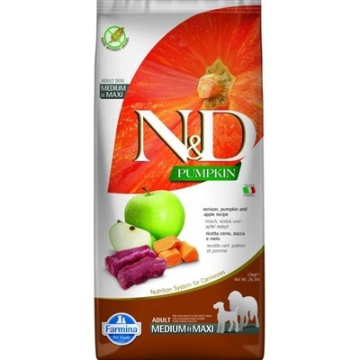 N&D Pumpkin Dog Adult Medium & Maxi Grain Free venison & apple 12 kg