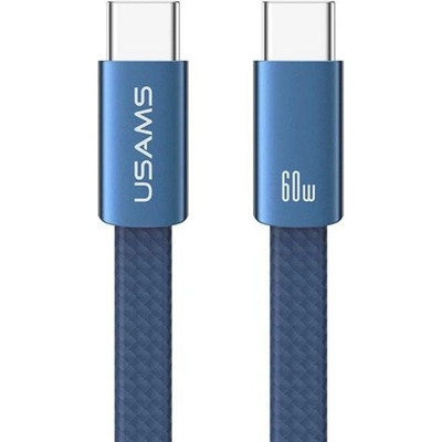 Usams SJ783 opletený nabíjecí a datový s podsvícením - USB-C na USB-C 1,2m modrý