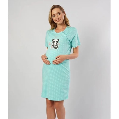 Нощница за кърмачки в тюркоазено с точки и панда