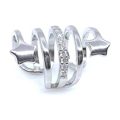 Jan Kos jewellery stříbrná záušnice se zirkony 12123664