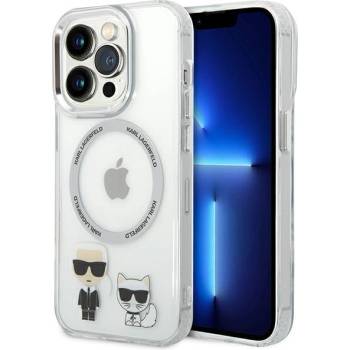 KARL LAGERFELD Кейс Karl Lagerfeld KLHMP14XHKCT за iPhone 14 Pro Max 6.7"", твърд, прозрачен / прозрачен, Karl&Choupette Aluminum, съвместим с MagSafe (KXG0036932)