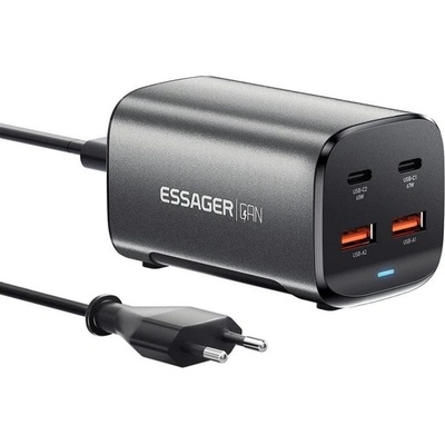 ESSAGER Зарядно устройство за маса Essager 67W, GaN, 2xUSB-C + 2xUSB-A (ECT2AC-JYB0G-Z)