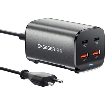 ESSAGER Зарядно устройство за маса Essager 67W, GaN, 2xUSB-C + 2xUSB-A (ECT2AC-JYB0G-Z)