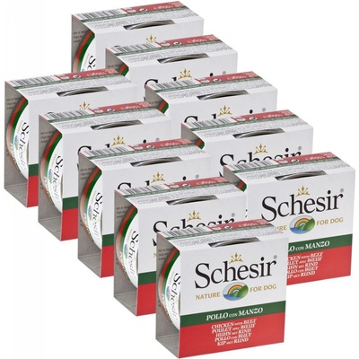 Schesir Adult kuře a hovězí v želé 10 x 150 g