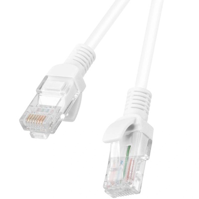 Кабел Lanberg patch cord CAT. 5E 1.5m, white (PCU5-10CC-0150-W)