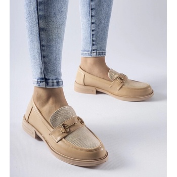 Gemre Beige loafers with a buckle Gennaro krémová
