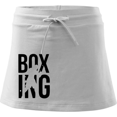Nápis Boxing športová sukne two in one biela