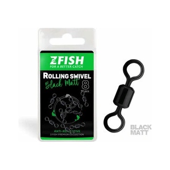 Zfish Obratlík Rolling Swivel Black Matt Veľkosť 8 10ks 28kg