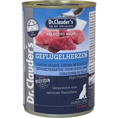 Dr.Clauder's Selected Meat Geflügelherzen /Pre Biotics/ - Консервирана храна за кучета с пилешки сърца, 400 гр