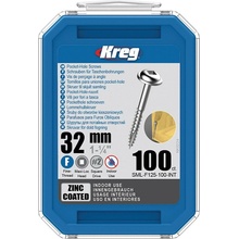 Kreg Zinc Maxi-Loc Šrouby pro skryté spoje 32 mm jemný závit 100 ks