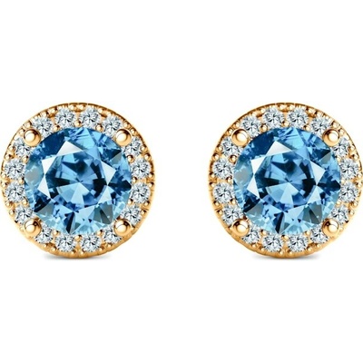 SAVICKI Náušnice This is Love: žlté zlato, modré laboratórne diamanty, laboratórne diamanty TIL-K01-BR-050-LABBLUE-Z