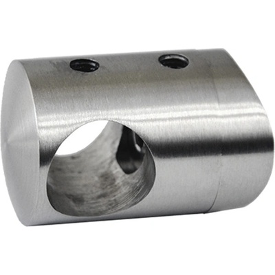 Držák tyče ø 16 mm na trubku ø 42,4 mm (30x25 mm), broušená nerez K320 / AISI304