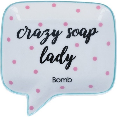 Bomb Cosmetics Crazy Soap Lady Soap Dish Keramická miska na mýdlo 12,5 x 12,5 cm